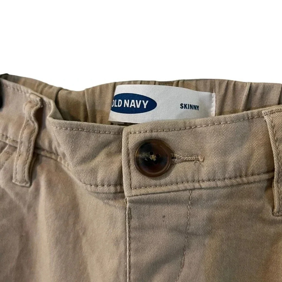 Old Navy Girls Khaki Uniform Pants Size Small 6-7 Elastic Waist Skinny Neutral - Picture 4 of 4